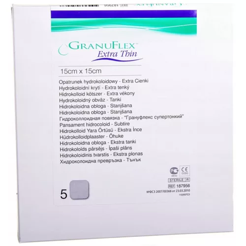 GRANUFLEX EXTRA THIN 15 X 15 CM hydrokolloid vékony kötszer