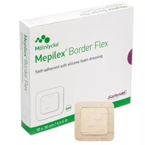   MEPILEX BORDER FLEX 5 RÉTEGŰ, EXTRA KOMFORTOS HABKÖTSZER 10 X 10 CM
