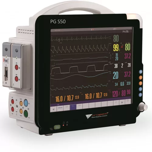 Betegőrző monitor PG S50 standard (ECG,HR, RR, Temp, SpO2, PR, NIBP)