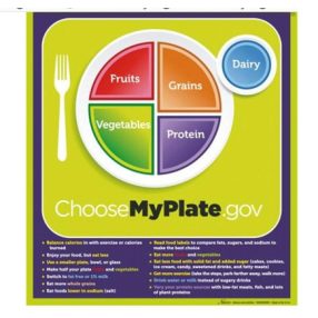   Én tányérom egészséges táplálkozás - poszter kulcsfontosságú feliratokkal