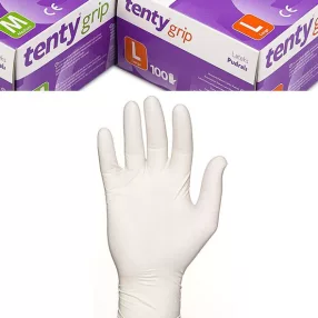 Latex orvosi vizsgáló kesztyű púderes TENTY Grip S-es