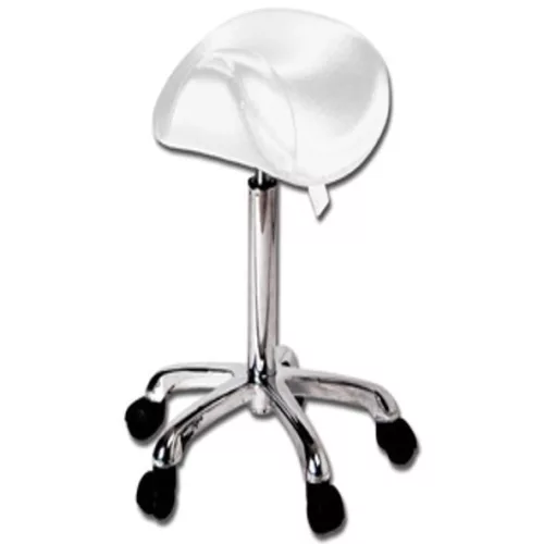 Laborszék görgős króm ERGONOMIC gázrugós fehér