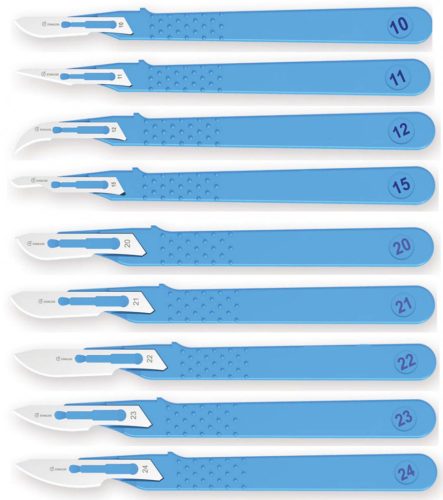 Orvosi szike nyéllel - steril, egyszer használatos 23-as