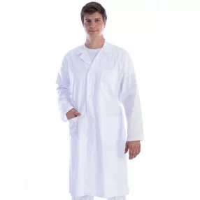   FEHÉR egészségügyi köpeny - pamut/polyester – FÉRFI L-es: