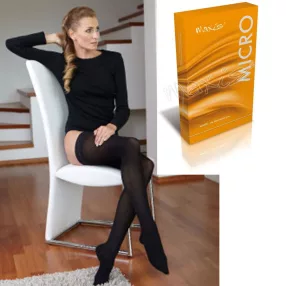   MAXIS MICRO AG combtőig érő harisnya FEKETE II-es kompressziós, 1 db Méret:6-os/NYITOTT