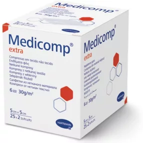 Medicomp Extra steril 6 rétegű mull lap 5x5cm