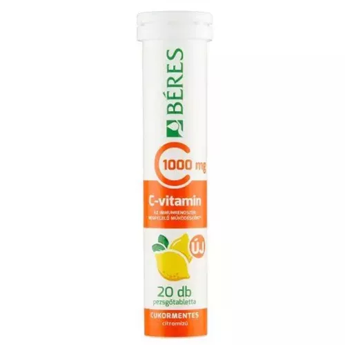 Béres C-vitamin 1000 mg cukormentes pezsgőtabletta citrom 20 db