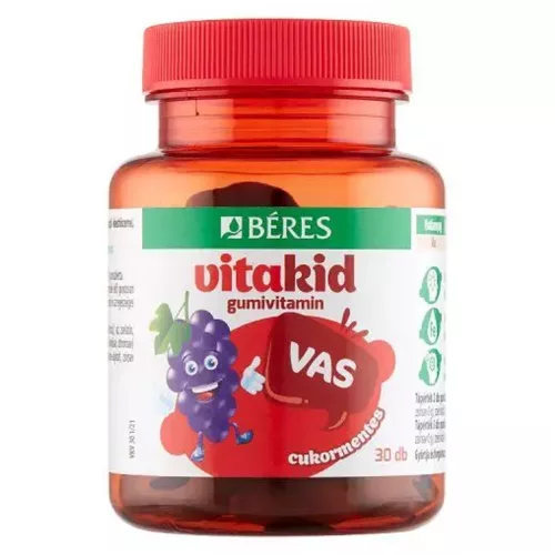 Béres VitaKid Vas gumivitamin gumitabletta szőlő 30 db