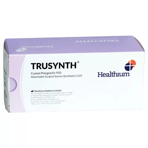 Trusynth felszívódó varrófonal 2/0 kör alakú 1/2 tű 19mm -75 cm -lila