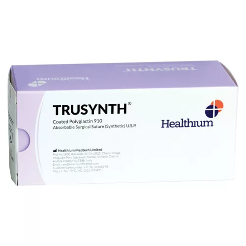 TRUSYNTH felszívodó varrat 3/0 hajlított 1/2 tű 19mm - 75cm - lila 12db