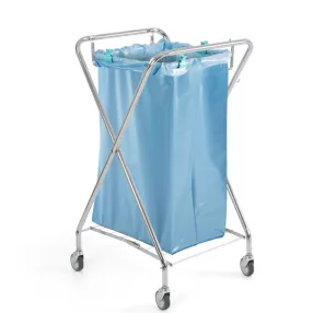 Szennyesgyűjtő kocsi kerékkel, összecsukható - 120l