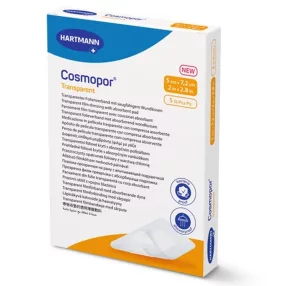   Cosmopor transparent steril filmkötszer sebpárnával 5x7,2cm 5 db/doboz