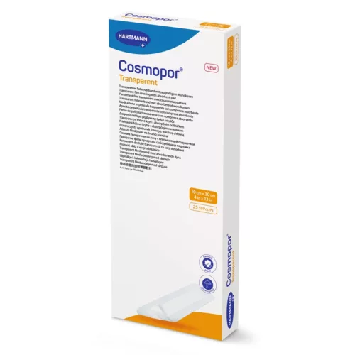 Cosmopor transparent steril filmkötszer sebpárnával 10x30cm - 25db/doboz