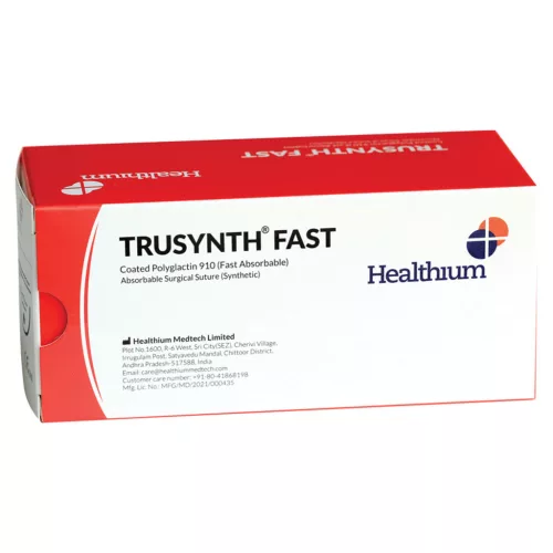 TRUSYNTH gyorsan felszívodó varrat 3/0 hajlított 3/8 tű 24mm - 70cm - színezés nélkül 12db
