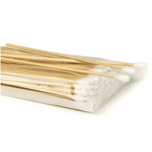 RAUCOTUPF vattapálca KIS fejjel 200 db, 15cm fa nyél, 2 db/csomag, STERIL
