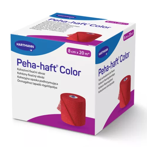 Peha-haft Color piros öntapadó kötésrögzítő pólya 8cmx20m
