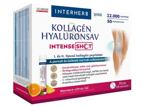 Interherb Kollagén és Hyaluronsav Intense Shot 14 x 25ml Ampulla