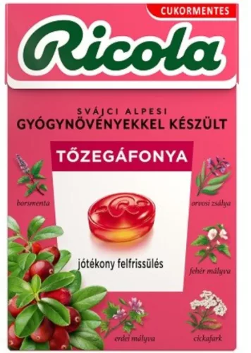 RICOLA CRANBERRY GYÓGYNÖV CMENT CUK 40G