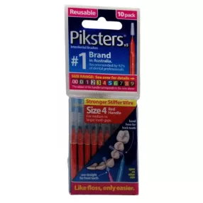 PIKSTERS FOGKÖZTISZTÍTÓ KEFE 4 PIROS 10X