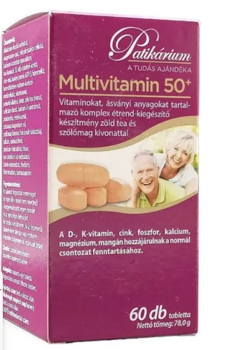 PATIKÁRIUM MULTIVITAMIN TABLETTA 50+ 60X