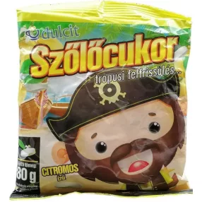 DULCIT SZŐLŐCUKORKA TABL CITROM 1X 80G