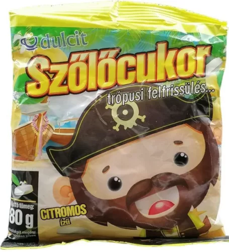 DULCIT SZŐLŐCUKORKA TABL CITROM 1X 80G