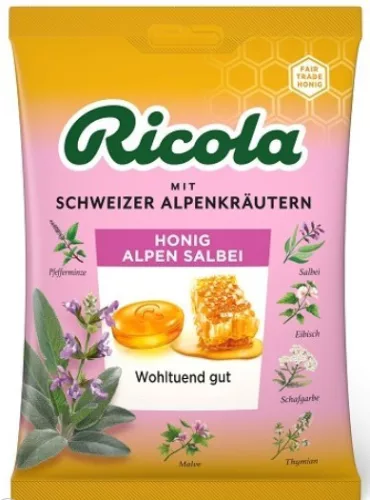 RICOLA MÉZES ZSÁLYA CUKORKA 75G ZACSKÓS