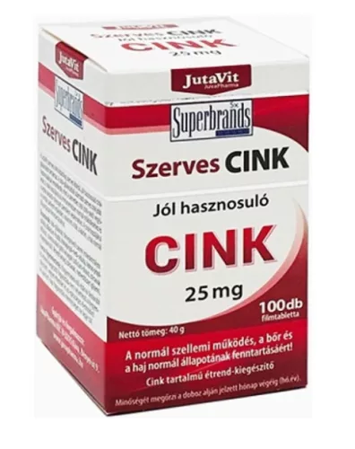 JUTAVIT SZERVES CINK 25MG TABLETTA 100X
