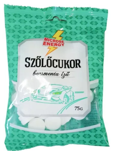 SZŐLŐCUKOR TABLETTA MENTOL 75G MICROSE