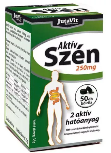 JUTAVIT AKTÍV SZÉN 250MG TABLETTA 50X