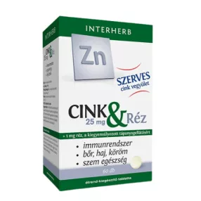 INTERHERB SZERVES CINK 25MG RÉZ TABL 60X