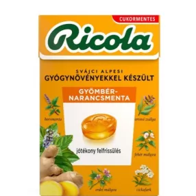 RICOLA GYÖMBÉR NARANCSMENTA CUKORKA 40G
