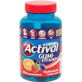 ACTIVAL FELNŐTT GUMIVIT GUMITABLETTA 50X