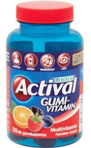 ACTIVAL FELNŐTT GUMIVIT GUMITABLETTA 50X