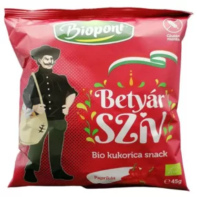 BIO BETYÁR SZÍV KUKORICA SNACK PAPR 45G