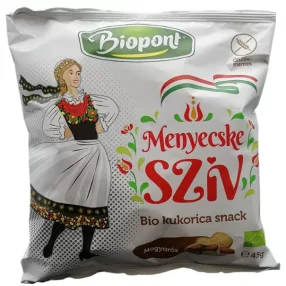 BIO MENYECSKE SZÍV KUKOR SNACK MOGY 45G