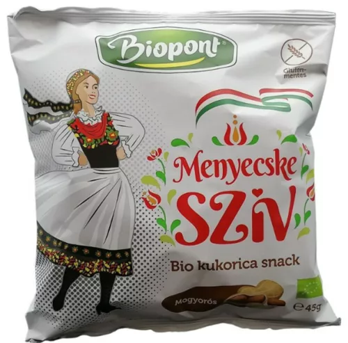 BIO MENYECSKE SZÍV KUKOR SNACK MOGY 45G