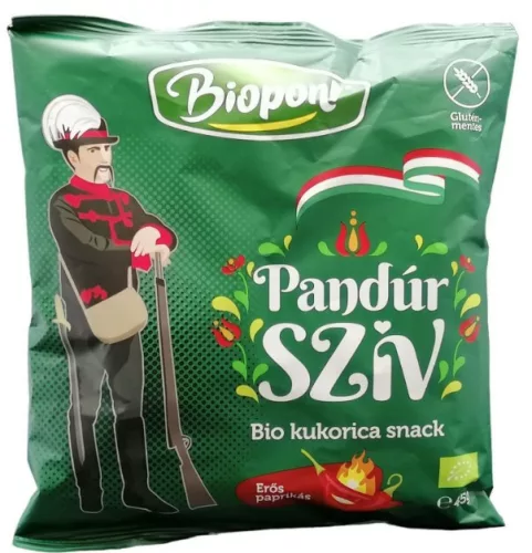 BIO PANDÚR SZÍV KUKORICA SNACK CSÍPŐS45G