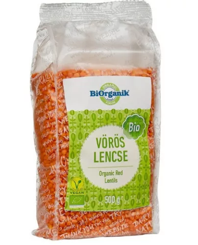 BIORGANIK BIO VÖRÖS LENCSE 500G