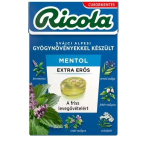 RICOLA MENTOL CUKORKA EXTRA ERŐS 40G