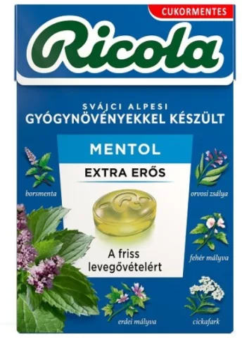 RICOLA MENTOL CUKORKA EXTRA ERŐS 40G