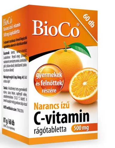 C VITAMIN 500MG RÁGÓTABL NAR 60X BIOCO