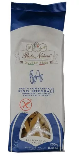PASTA NATURA BARNA RIZS TÉSZTA PENNE250G