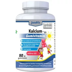 JUTAVIT KALCIUM D3 GUMIVITAMIN MÁLNA 50X