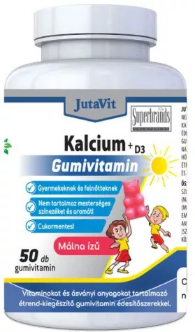 JUTAVIT KALCIUM D3 GUMIVITAMIN MÁLNA 50X