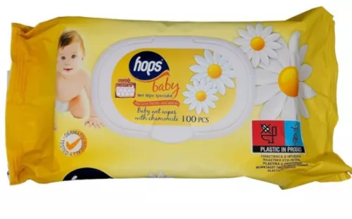 HOPS BABY TÖRLŐKENDŐ KAMILLA NEDVES 100X