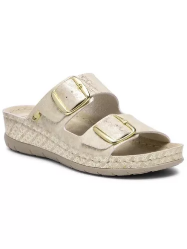 SCHOLL ABERDEEN PAPUCS 37 PLATINA 1PÁR