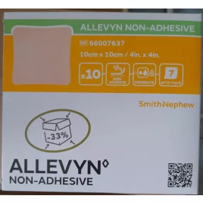 ALLEVYN NON-ADH HABK RAGSZN 10X10CM 10X