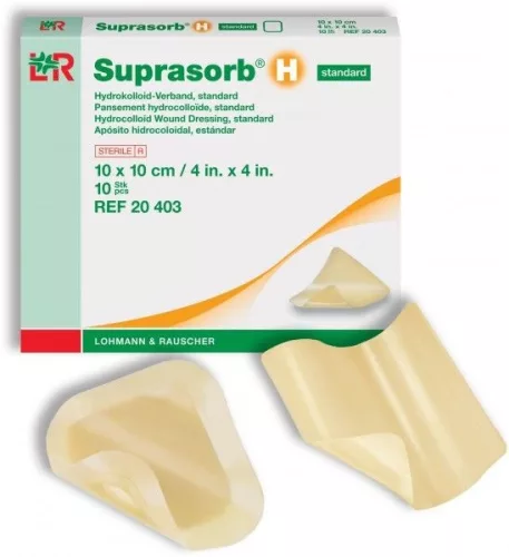 Suprasorb h standard 10 x 10 cm (10 db/doboz) 20403, 108830 hydrokolloid kötszer vastag lappal steril (lohmann)