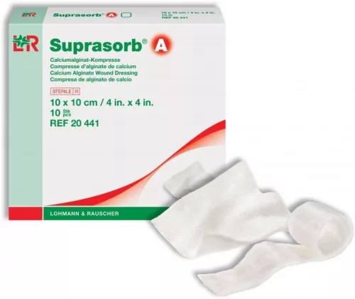 Suprasorb a 10 x 10 cm 20441 alginát kötszer steril (lohmann)